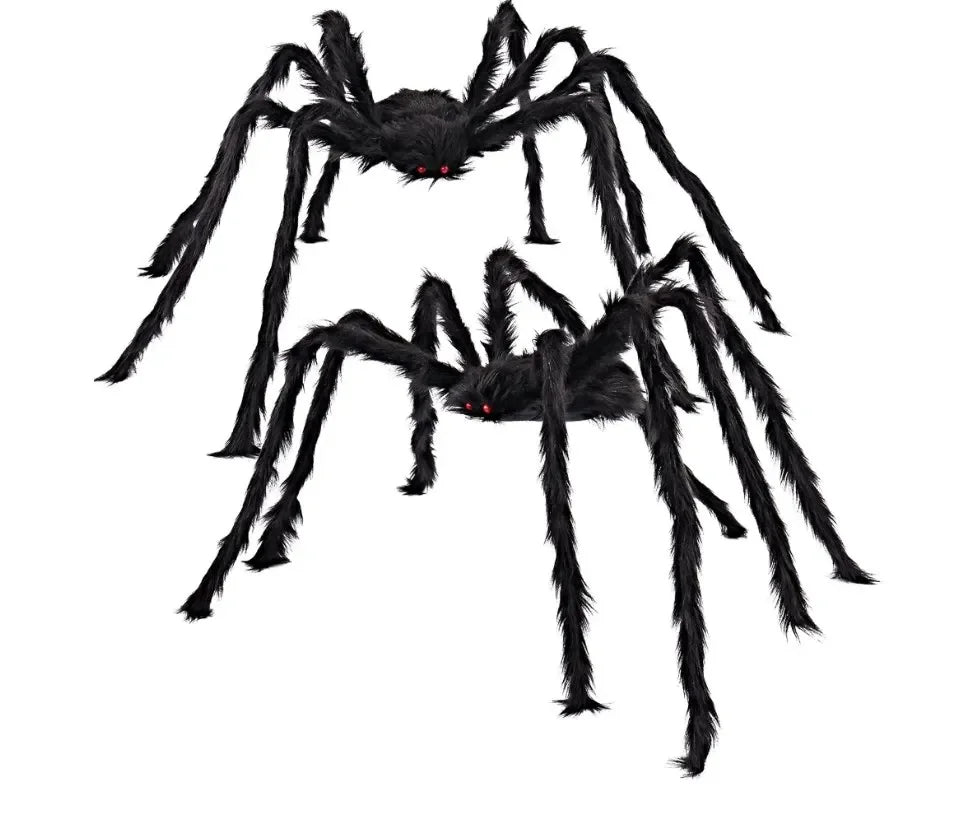1-2pcs Halloween Lifelike Furry Big Spider Large for Haunted House Bar Party Indoor Outdoor Spooky Decor Prop Vue