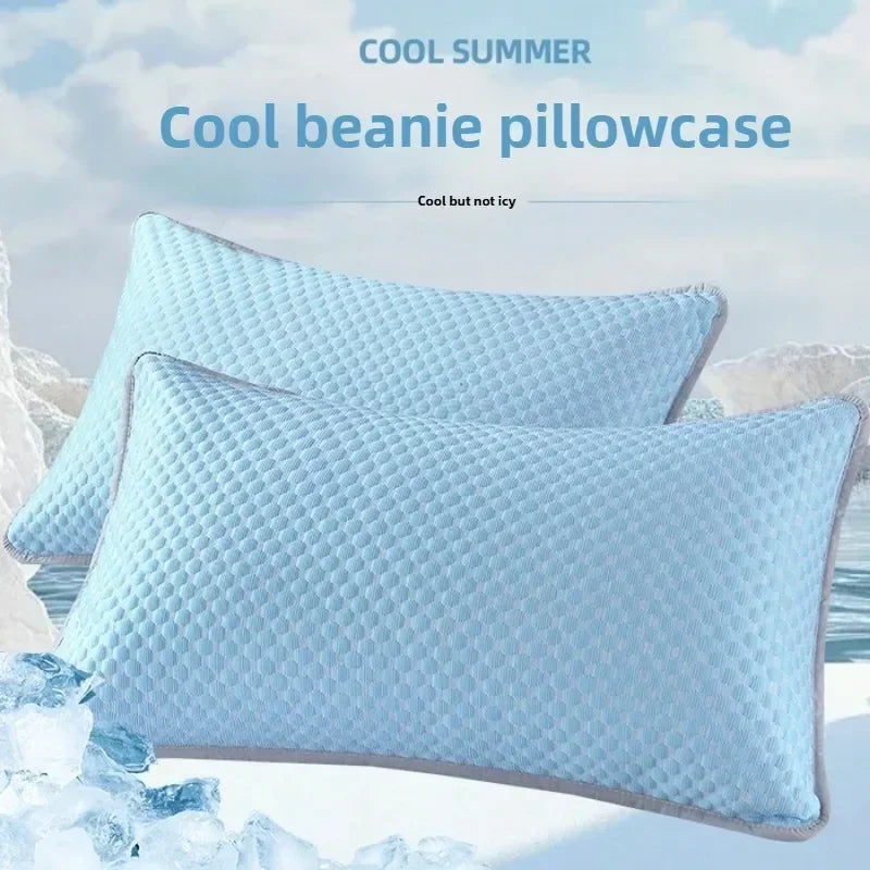 1-5PCS Summer Cooling Pillow Cover Ice Silk Material with Breathable Soft Smooth Washable for Hot Sleepers Home Vue