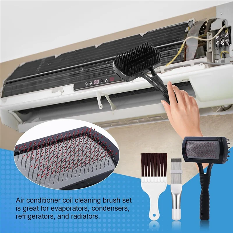 Different Air Conditioner Fin Cleaner Kit,Ac Coil Cleaner Air Refrigerator Fin Cleaner Evaporator Radiator Repair Cleanabkw Vue