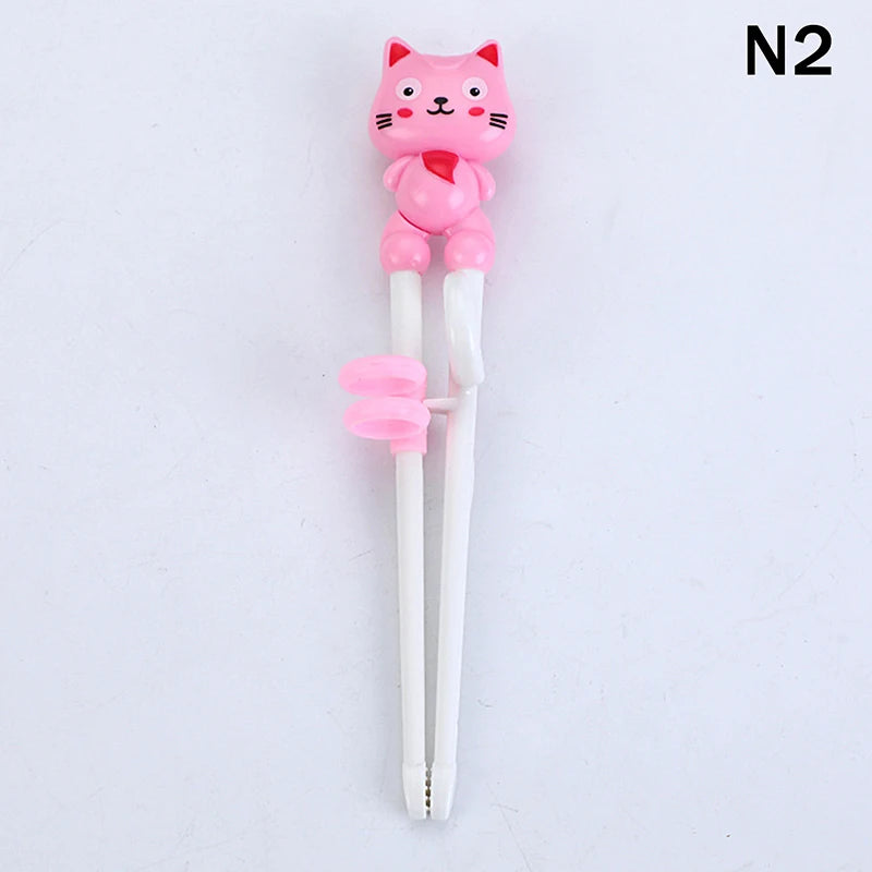 Home Party Cartoon Animal Head Chopsticks Plastic Environmentally Friendly Children Eating Training Baby Learn Chopsticks〔CC11〕 Vue N2