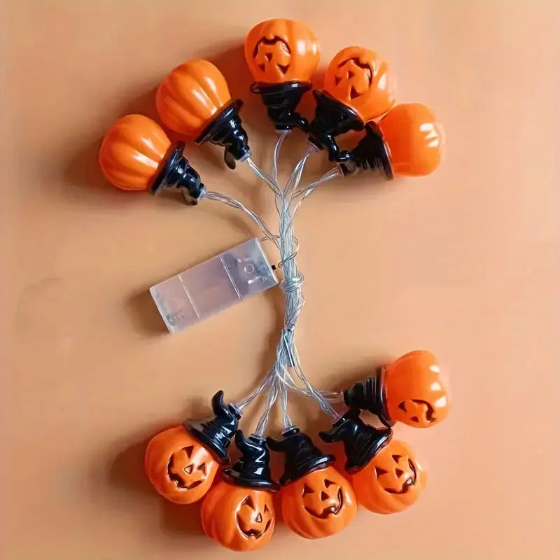 Halloween Pumpkin Hat LED String Lights Indoor Pumpkin Lantern Lights Halloween Home Party Yard Wall Door Decor Lights 822 Vue