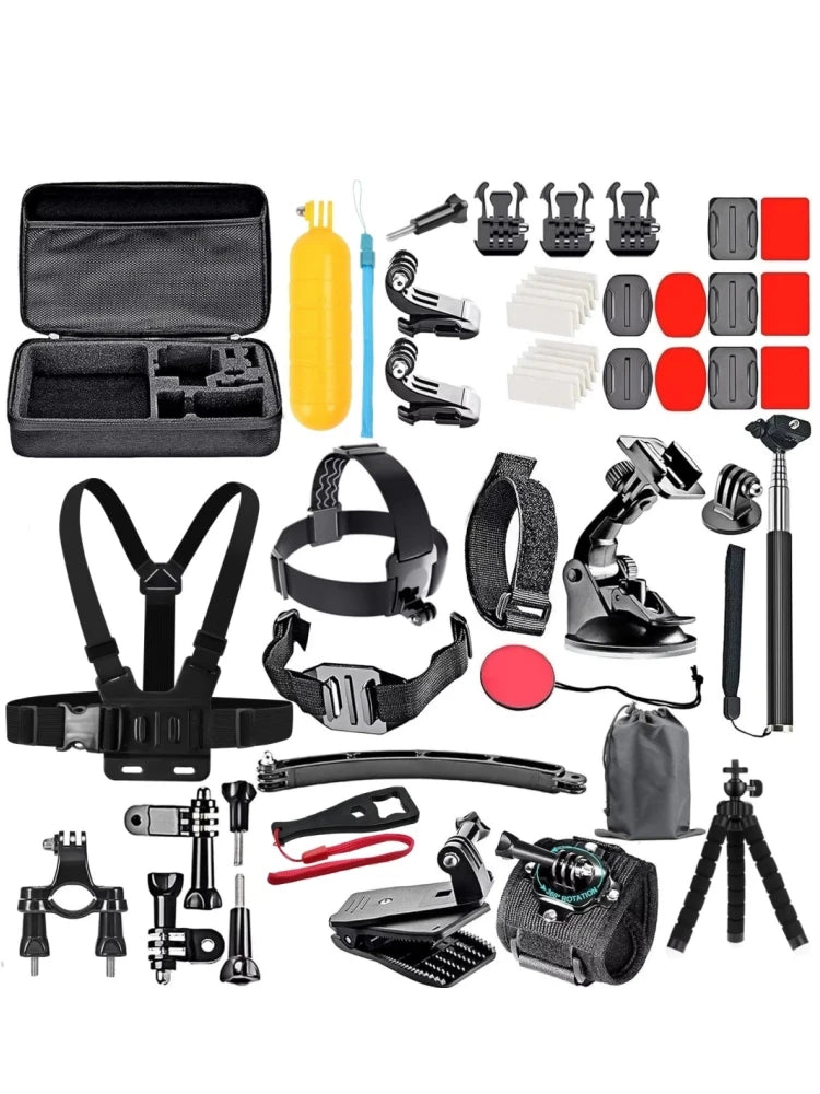 50 in 1 Action Camera Accessory Kit Sets for GoPro Hero 13 12 11 10 Insta360 X5 DJI Osmo Action 6 5Pro Cameras Accessories Set Vue Camera Accessory Kit
