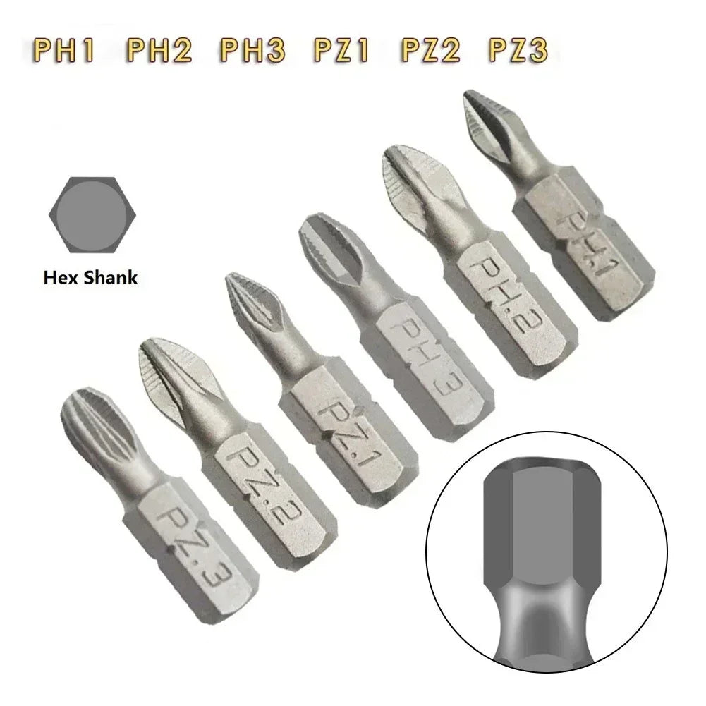 10-Pc Magnetic Hex Shank Screwdriver Bit Set PH PZ 25mm Screwdriver Bit Set Vue