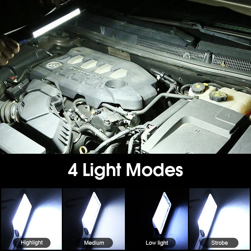 LED Flashlight Work Light USB Rechargeable Magnetic Emergency Work Lamp Hanging Car Inspection Repair Handheld Camping Lantern Vue