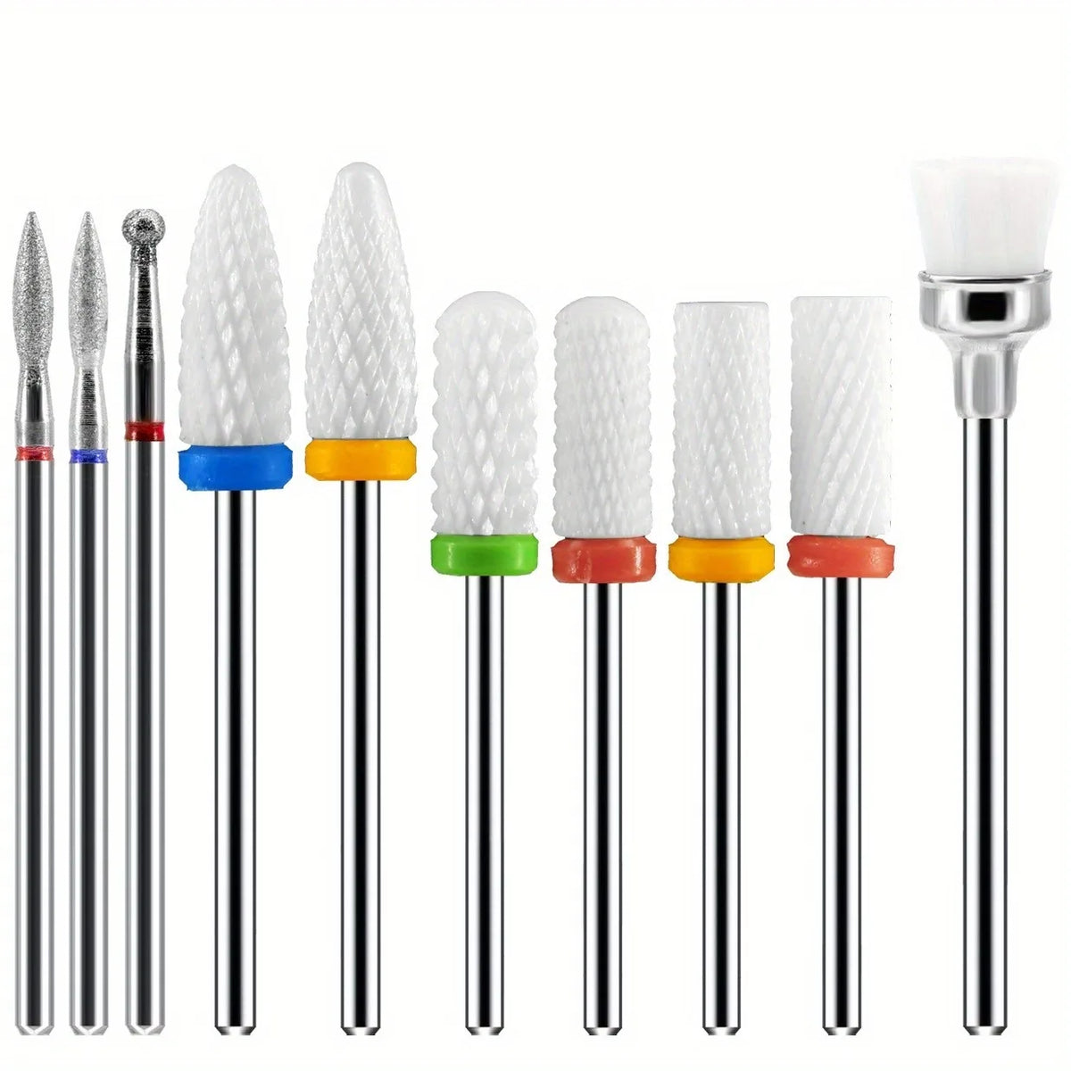 10PCS/BOX Professional Ceramic Nail Drill Bit Set Electric Manicure Nail File Bit for Acrylic & Gel Removal, Manicure & Pedicure Vue
