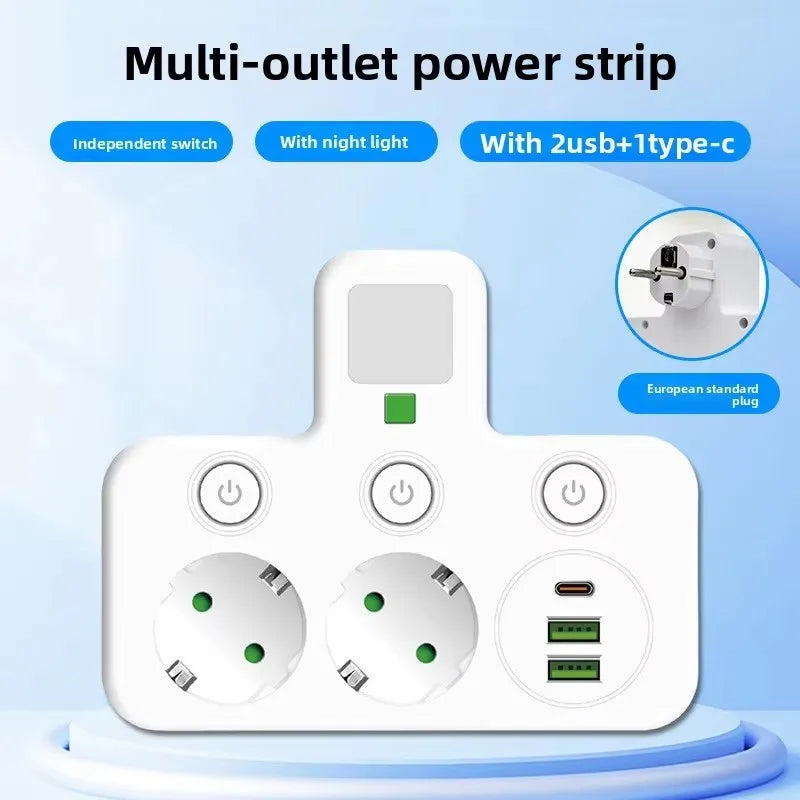 EU Plug AC Socket Power Board Multi-layer Wall Socket Universal Network Filter with Or Without USB Independent Switch Light Adap Vue