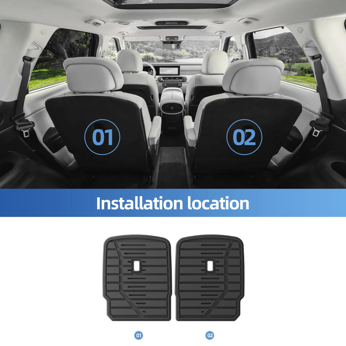 Smabee Right Drive for Hyundai Palisade Hybrid 7Seats 2026 (Not Fit Fuel Version) TPE Car All-weeather Floor Mats Trunk Pad Vue