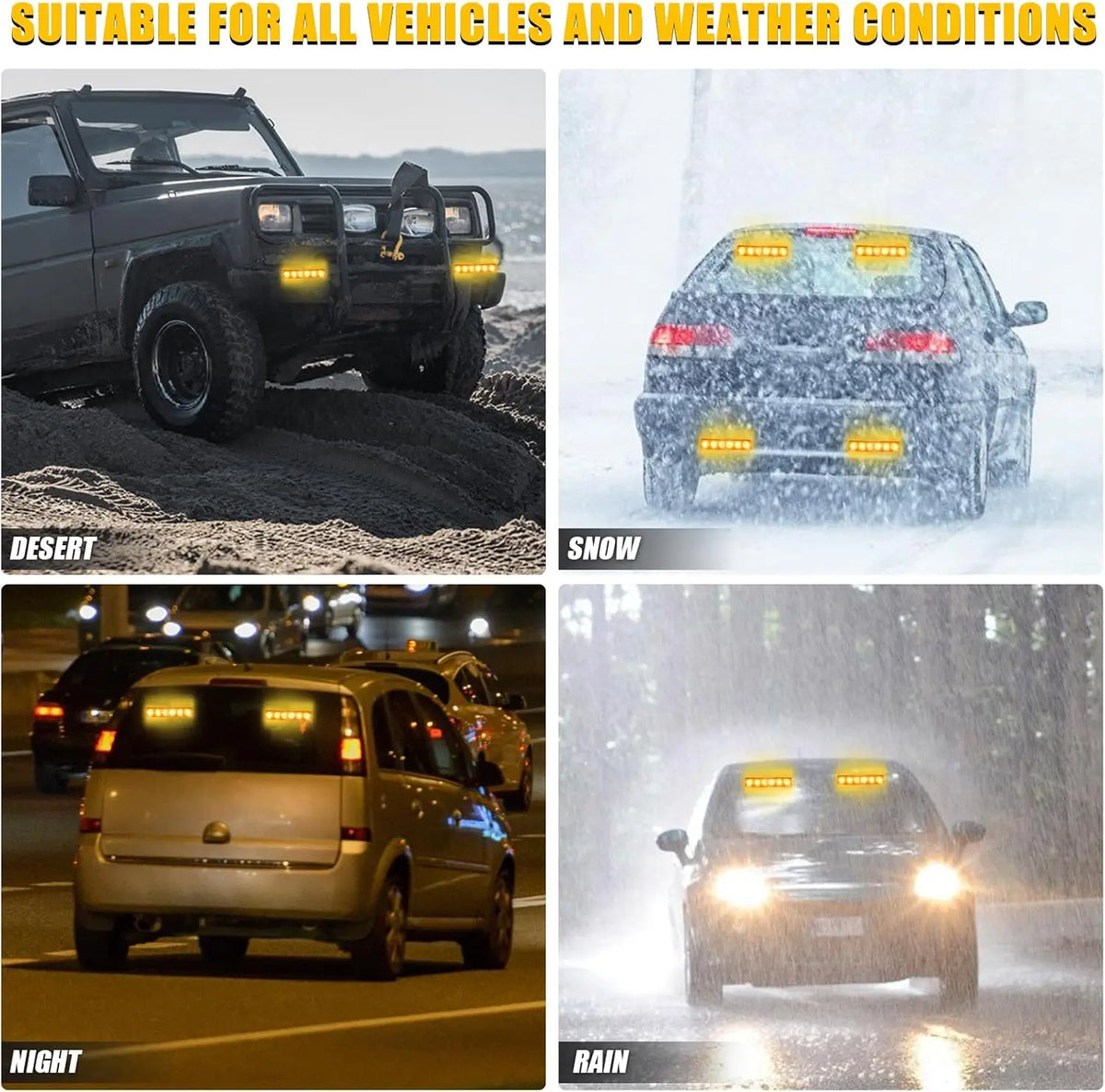 Nilight 6.1in Emergency Strobe Lights Hazard Warning Flashing Safety Dash Front/Rear Windshield Deck Split Lights Surface Mount Vue