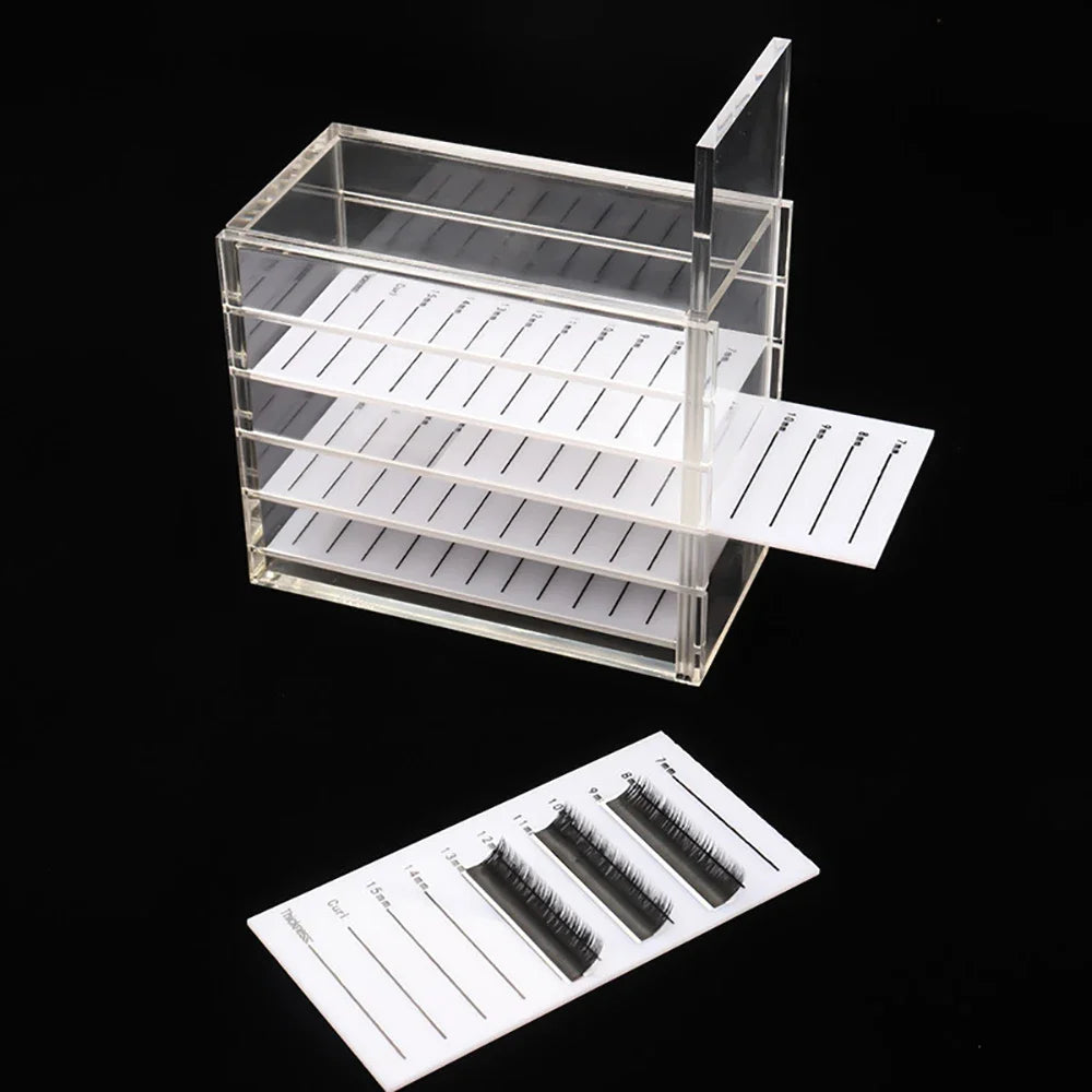 5 Layers Eyelash Extensions Storage Box Acrylic Pallet Mink Lash Organizer Holder Display Stand Grafting Makeup Tools Supplies Vue
