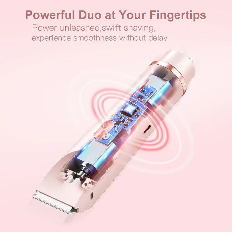 Electric Shaver for Woman Double Head Dual Purpose Female Razor Body Epilator Leg Underarm Bikini Electric Hair Remover Trimmer Vue