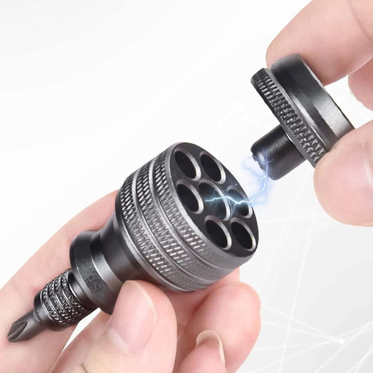 7-in-1 Industrial Mini Screwdriver Set - Aluminum Alloy Handle with High Hardness Phillips/Slotted Bits Multi-Function EDC Tool Vue