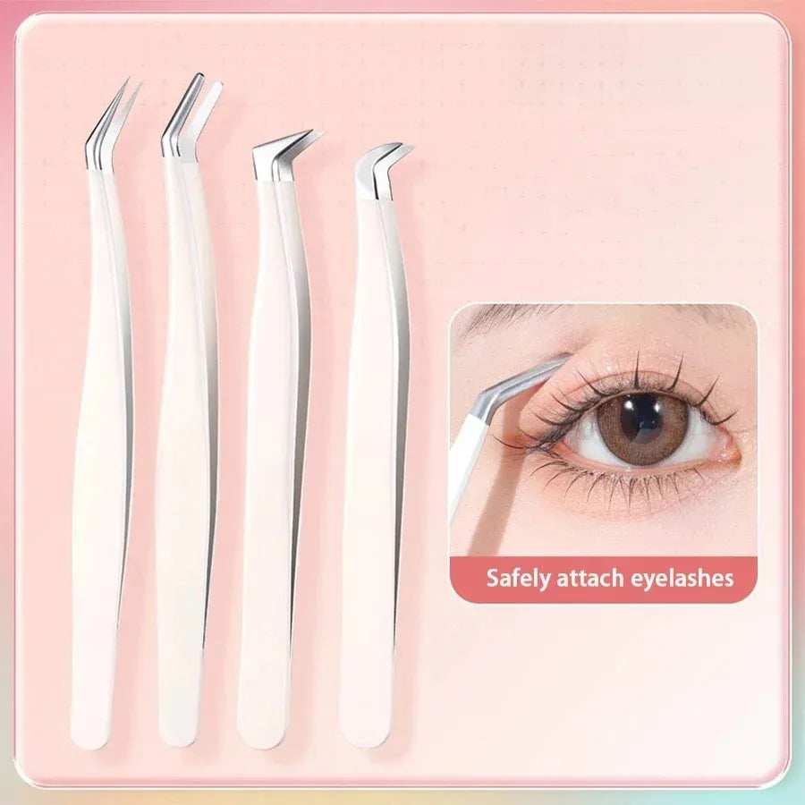 1 Pcs Eyelashes Tweezers Stainless Steel Superhard Tweezers High Precision Anti-static Tweezers for Eyelash Extensions Vue