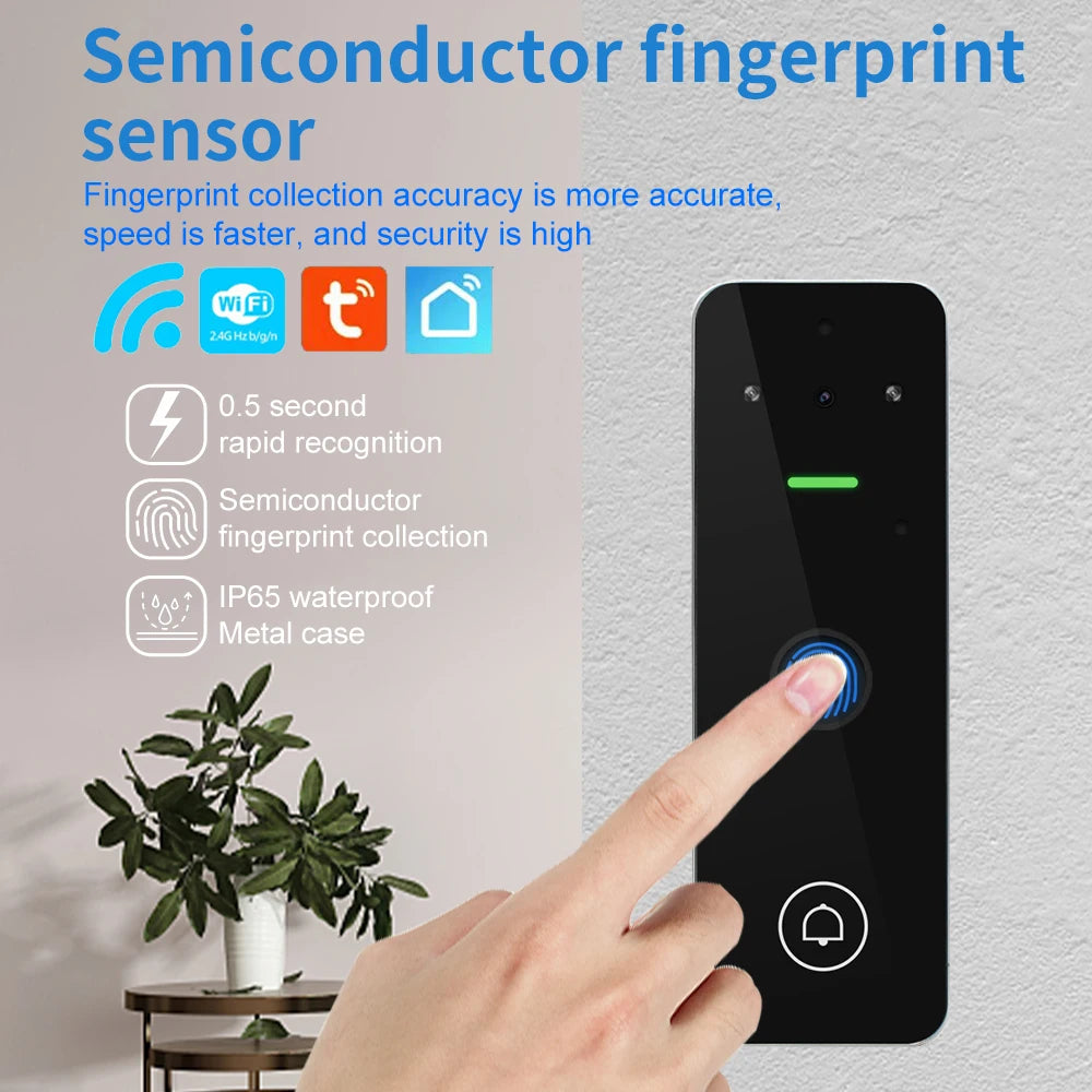 Video Intercom Access Control Keypad Visual Doorbell Tuya Smart WiFi RFID Digit Fingerprint Intercom System Outdoor Metal Case Vue