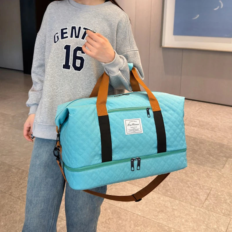 Quilted Travel Duffle Bag Multi-color Casual Single Shoulder Vacation