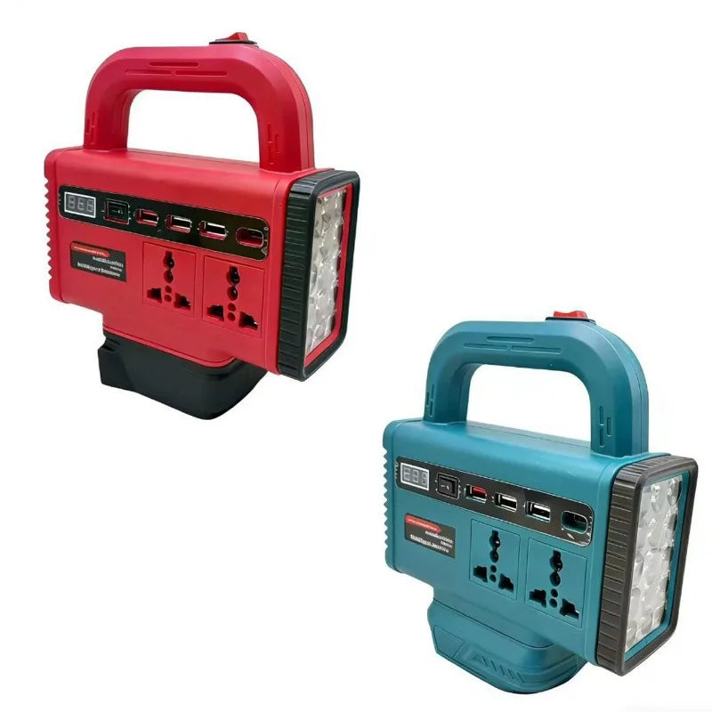 Portable Smart Inverter Multifunctional LED Inverter Compatible for Makita/Milwaukee 18V Li-ion Batteries with USB Type-C Port Vue