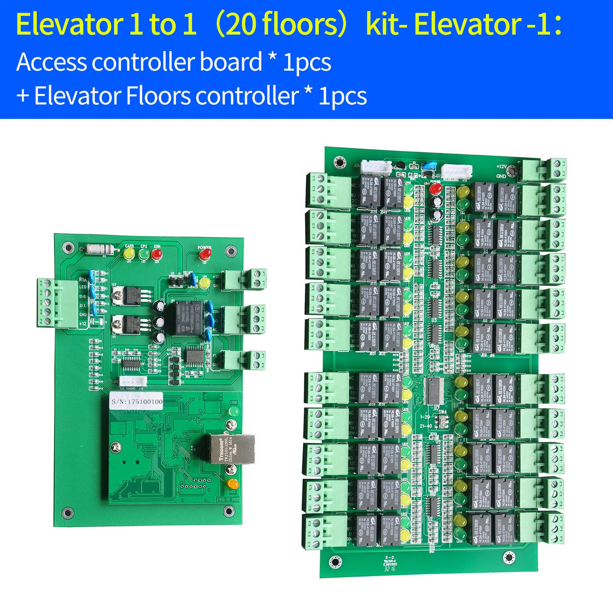 Floors TCP/IP RFID Elevator Access Control Board Lift Controller with Wiegand System And Cabinet Lock ACU for Building Security Vue Elevator-20 floors