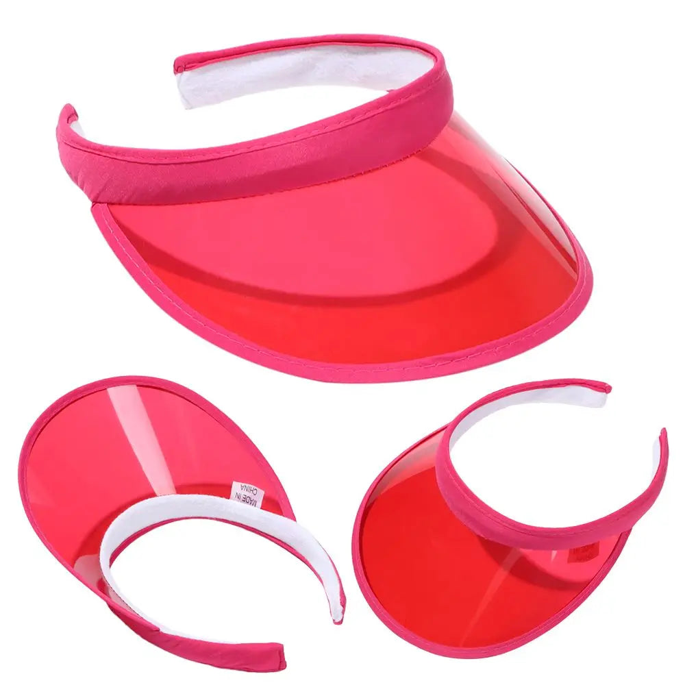 Summer Lightweight PVC Sports Hat UV Protective Sun Visor Beach Cap