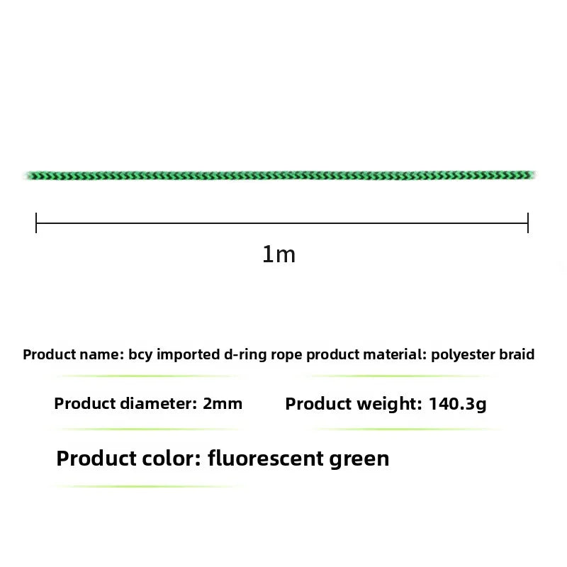High Strength Polyester D Loop String Archery Compound Bow Release D-Loop RopeBowstring Making Cord Outdoor Shooting Accessories Vue green 1 meters