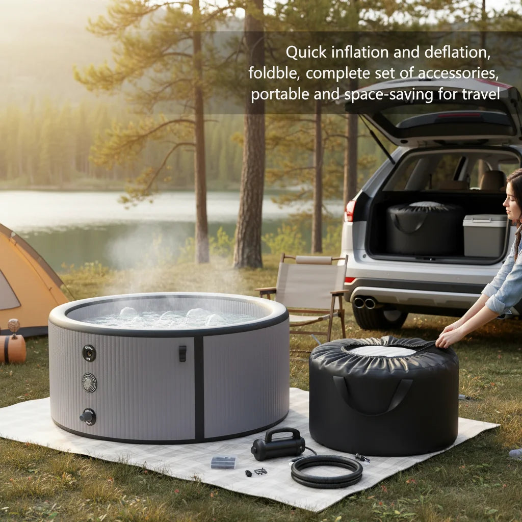 Portable Inflatable Ice Plunge Tub 100Gal | Cover & Carry Bag Inflatable Cold Plunge Tub Vue