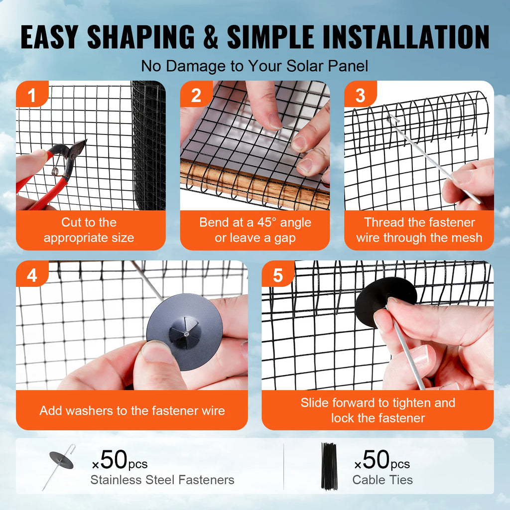 Solar Panel Bird Guard Critter Guard Roll Kit – PVC Wire Mesh Solar Panel Guard Kit Vue