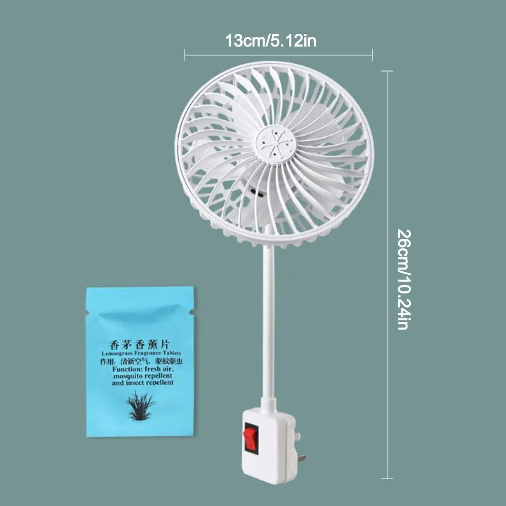 3-Prong Plug Wall Socket Fan Five-leaf Wall-mounted Cooling Energy Vue