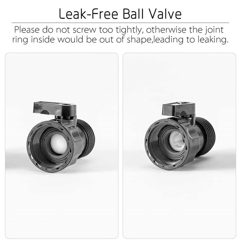 1PC 3/4" Durable Plastic Garden Hose Shut Off Valve, Leak-Proof Ball Valve Threaded Water Shutoff Coupling for Garden Irrigation Vue