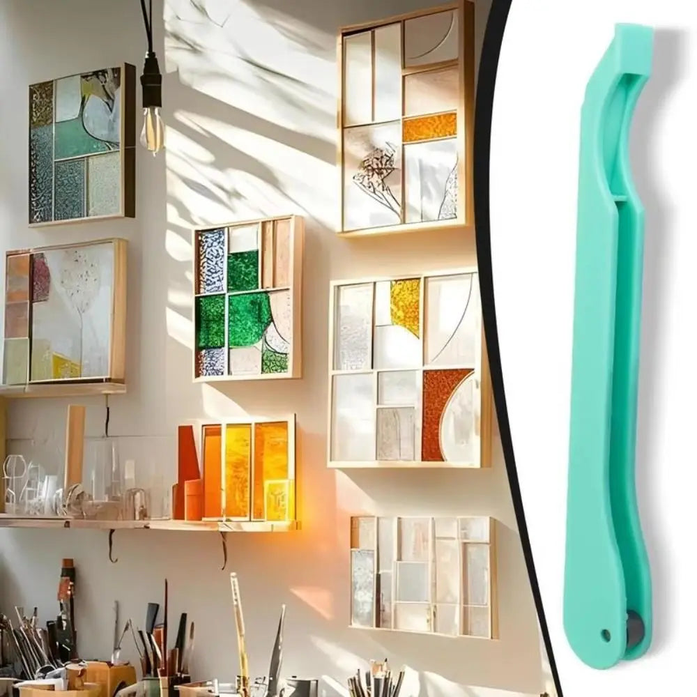 Plastic Tained Glass Hand Foiler Sturdy Durable Manual Foiling Tool Guide Groove Smooth The Edges Hand Foiler Introductory Tool Vue
