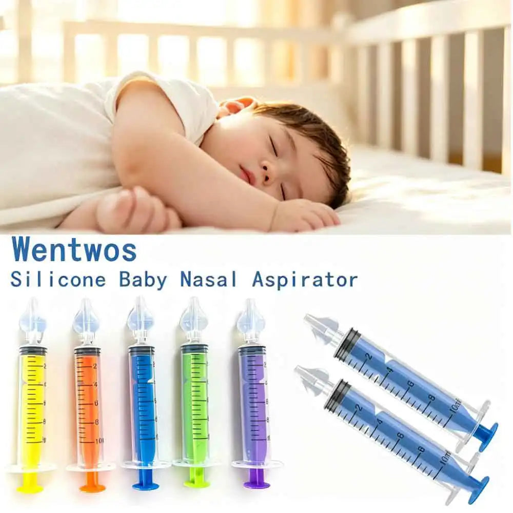 vvocci for Children Silicone BabySyringe Nasal Aspirator Nasal Irrigator WashingNose Cleaner Kids Rhinitis Nasal Washer Reusable Vue