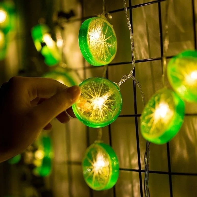 2023 New Year USB Fruit Lemon Led String Lights Indoor Atmosphere Christmas Decoration Battery Lights Party Waterproof 092 Vue
