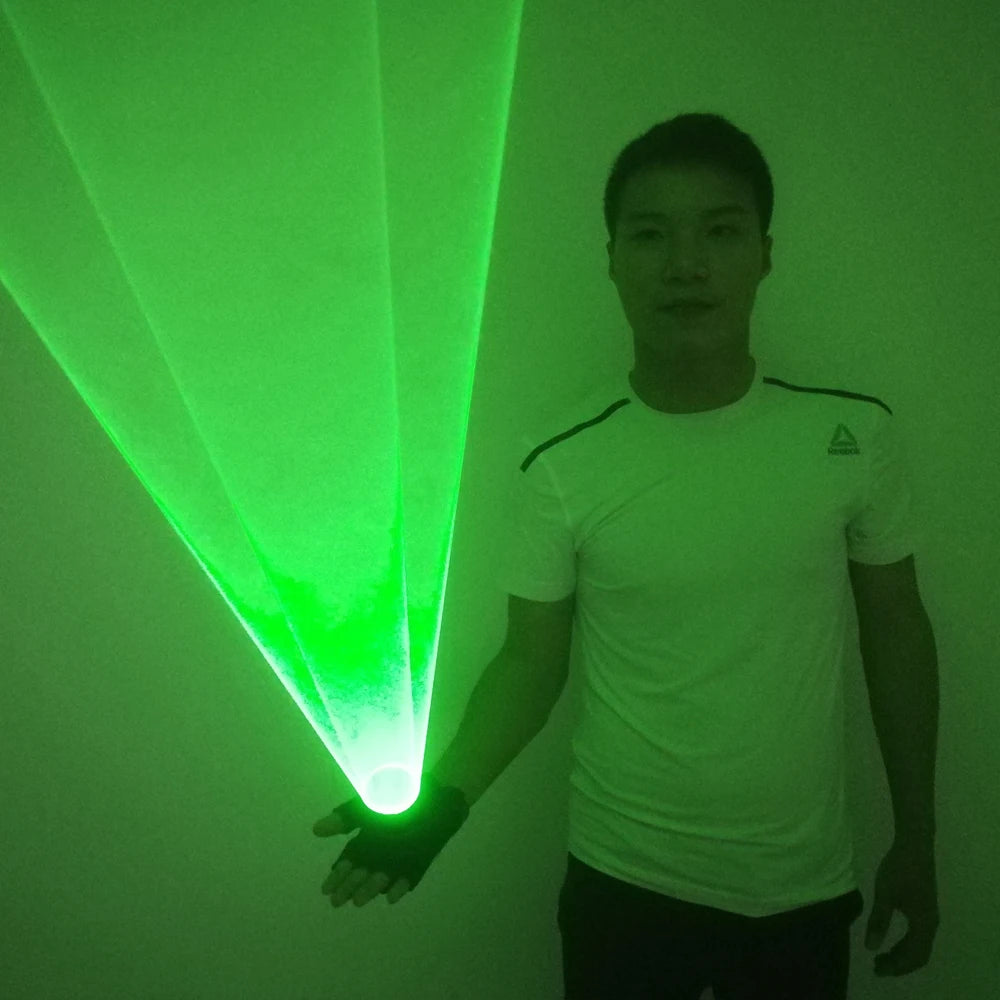 Green Rotating Laser Gloves Whirlwind Handheld Lazer Cannon DJ Dancing Club Tunnel Effect Vortex LED Light Pub Party Show Vue