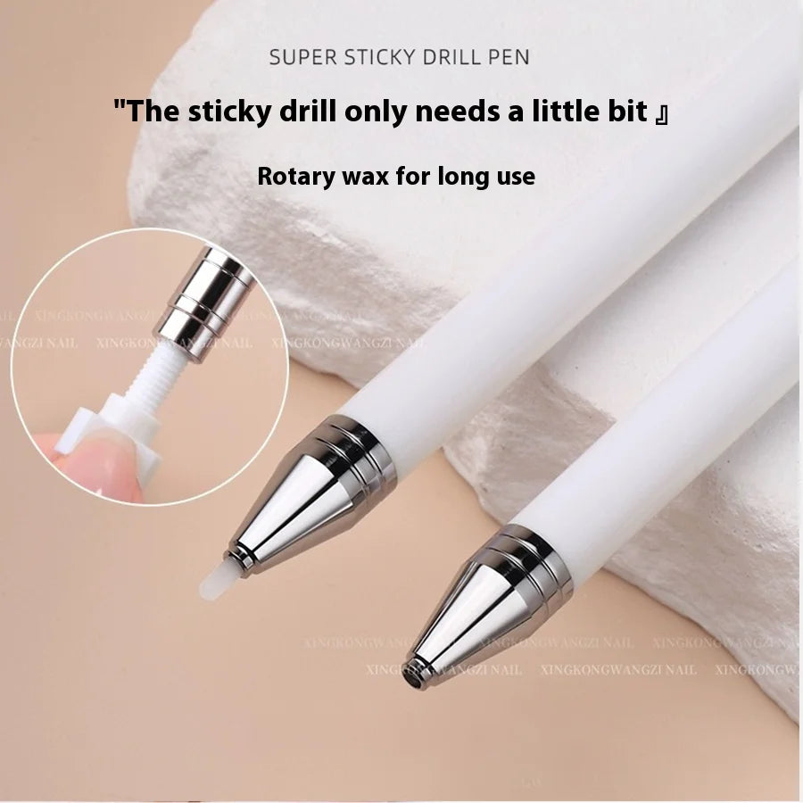1 nail self-adhesive rhinestone pen, gemstone picker, nail art auxiliary tool, rotatable pen tip for waxing, crayon point brush Vue