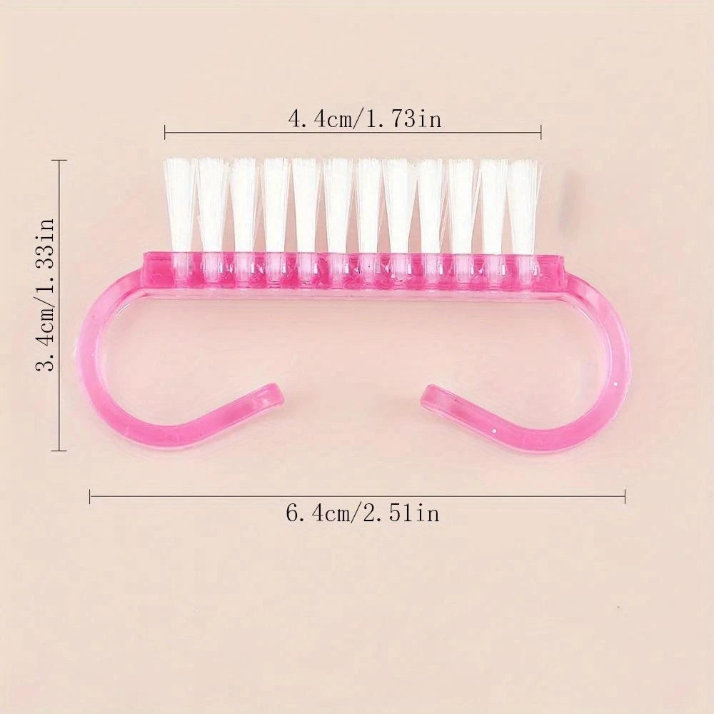 5Pcs Acrylic Nail Brush Nail Art Manicure Soft Dust Plastic Cleaning Nail Brushes File Tools Set Vue