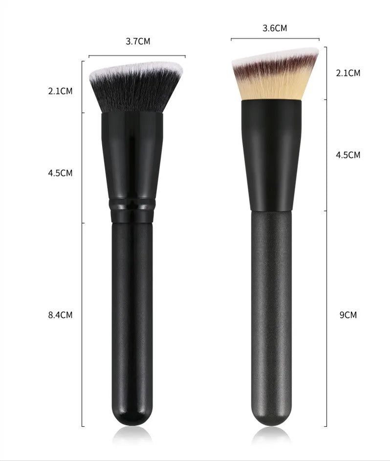 Professional Angle Foundation Makeup Brush Custom Logo Synthetic Hair For Liquid Cream Powder Emulsion Contouring Face Brush Vue