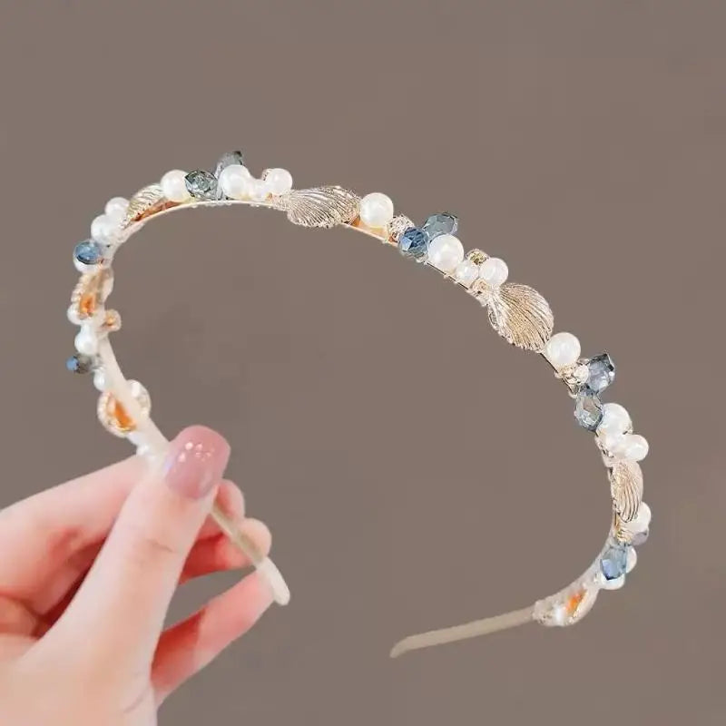 1PC Starfish Shell Pearl Headband Ocean Forest Style Shell Garland Hairband Suitable For Beach Vacation Vue A2