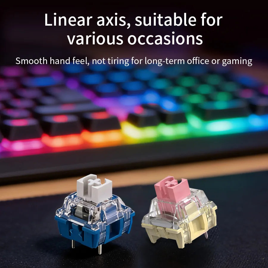 10/35 pcs Linear Mechanical Keyboard Switch 3Pin Fast Silver Golden Powder V2 Linear Axis Hot Swap for Gaming Office Typing Mod Vue