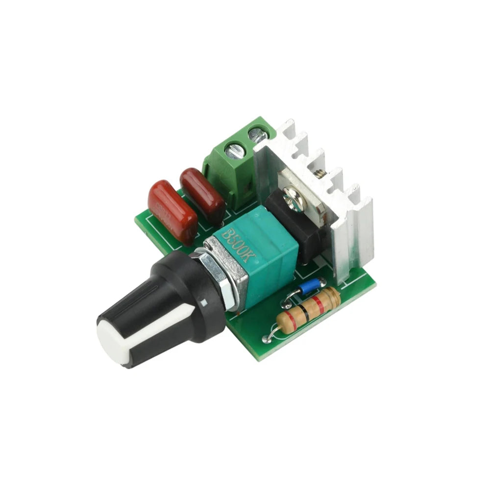 AC220V 500W Dimmer Speed Controller Stepless Adjustable Voltage Regulator for Electric Fan Motor Light Temperature Control Vue