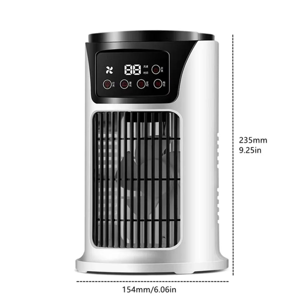 6 Speeds Misting Fan Compact Design 300ML Water Tank Portable Air Conditioner Water Mist Atomization Low-Noise Operation Vue