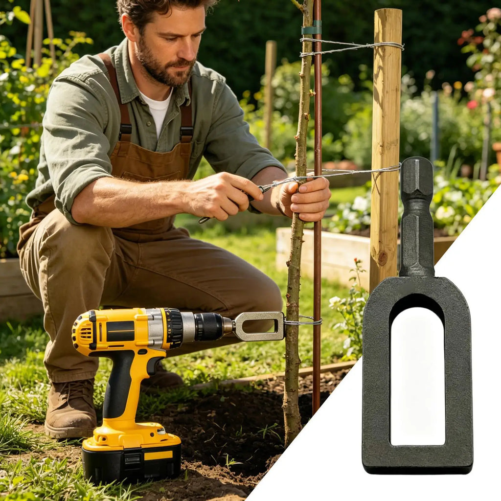 No.9/No.11 Drill Mounted Wire Twisting Tool Heavy Duty Cable Wrap Bit Portable Fence Binding Tool Durable Wire Fastening Tool Vue