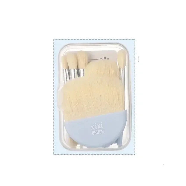 6Pcs Mini Travel Makeup Brushes Set Soft Hair Concealer Brush Beauty Foundation Eye Shadow Brushes Cosmetic Brush Tools With Box Vue Blue Set-6pcs