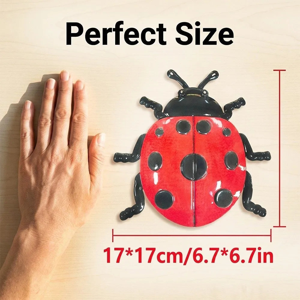 3PCS/SET Realistic Metal Wall Decoration Wall Hanging Craft Iron Beetle Wall Art Decorative Insect Fake Insect Ornaments Vue