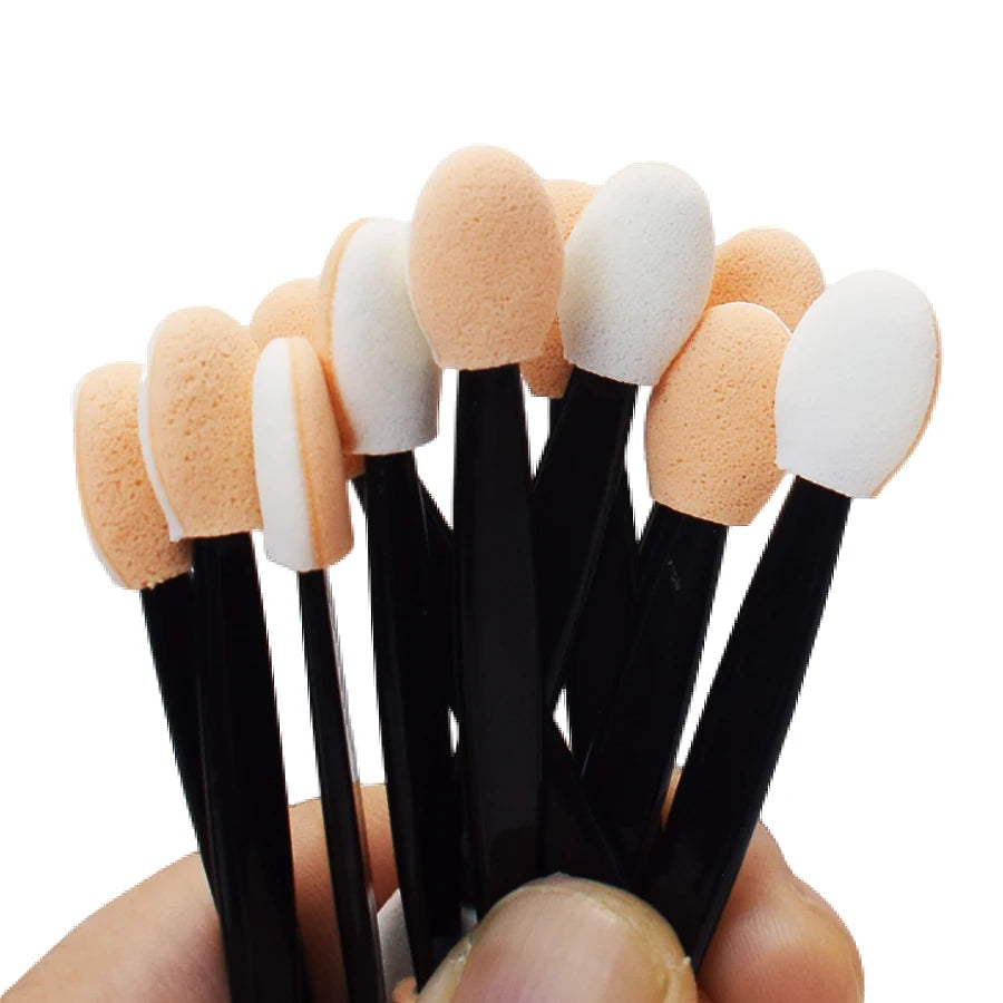 50/100Pcs/ Bag Small Portable Eyeshadow Applicators In Bulk Double Sponge Eye Shadow Brush Makeup Mini Tools Wholesale Vue