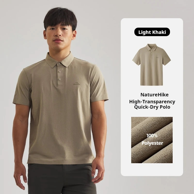 Naturehike Men's Quick-Dry Polo Shirt | Hiking & Casual Wear Men's Sport Polo Vue Light Khaki M