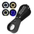 ABKW-Jewelers Loupe Magnifier 30X USB Rechargeable With UV And LED Lights Vue Black