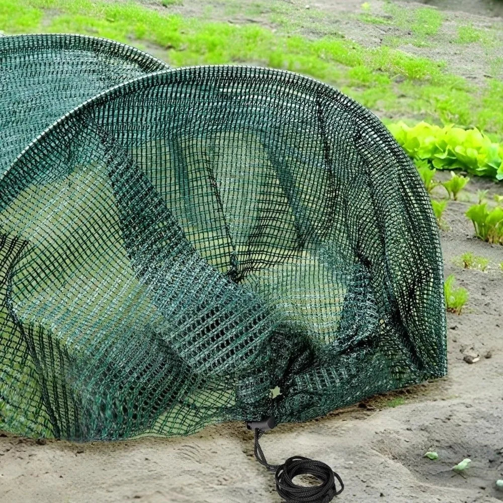 Collapsible Greenhouse Tunnel Green Mesh UV Protection Plant Protective Cover Metal Frame Portable Garden Tunnel Greenhouses Vue