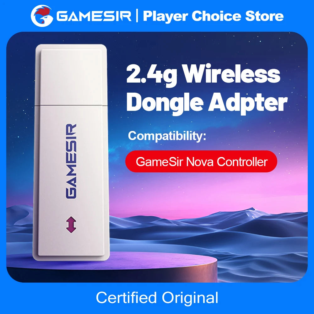 GameSir Nova Controle 2.4G Wireless Receiver Dongle for Connecting to PC Plug and Play for Nova Gamepad Adapter Vue