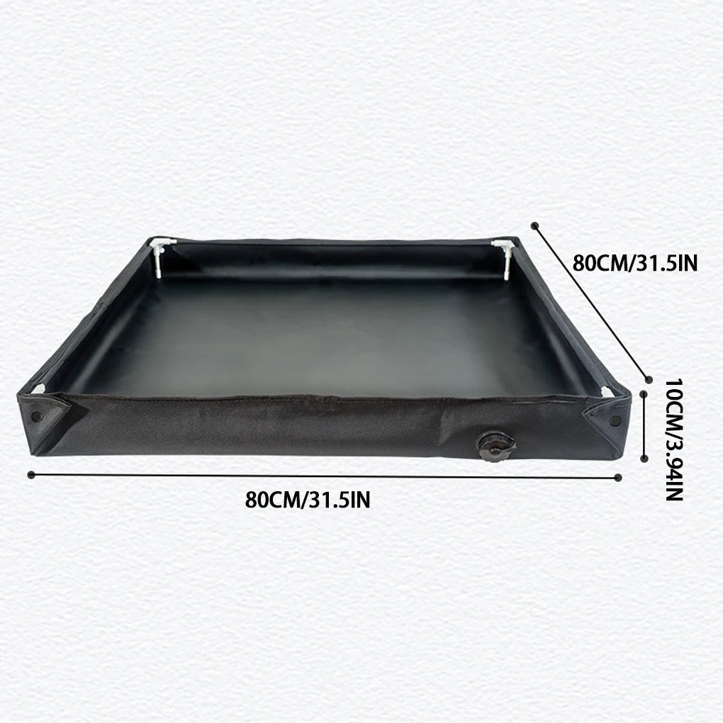 Outdoor Camping Shower Tent Floor Base 80x80x10cm Folding Shower Pan With Drain Pipe Portable RV Shower Pan For Camping Travel Vue