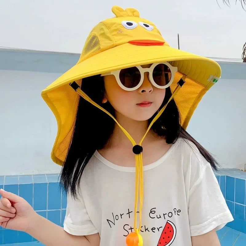 1-10PCS Kids UV Protection Sun Hat Baby Toddler Bucket Hat Wide Brim Breathable Outdoor Cap for Boys Girls Spring Summer Vue