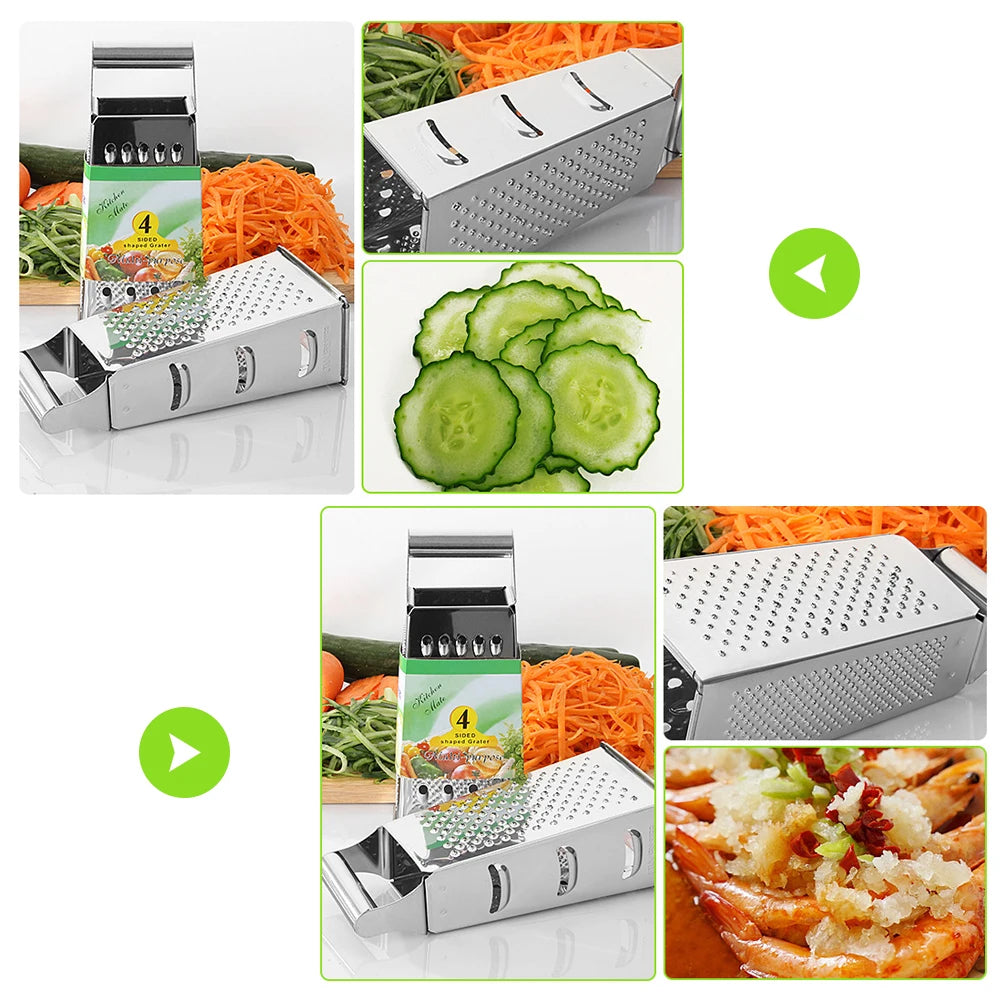 Stainless Steel Box Grater Multipurpose 4 Sided Graters for Kitchen Vegetables Fruits Cheeses Vue