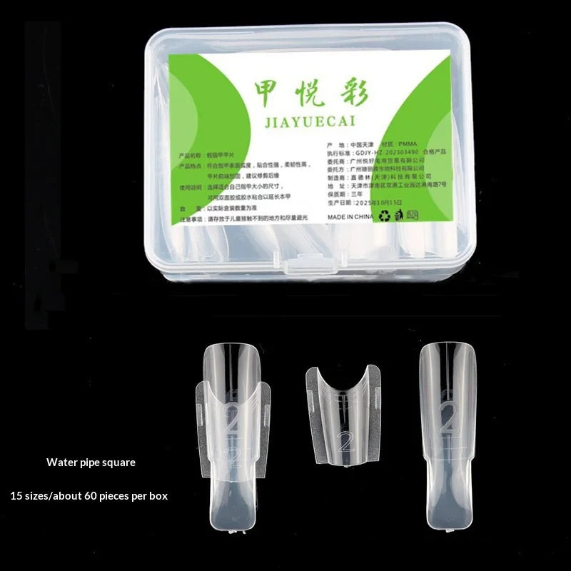 30pcs Nail Clear Rocket Shape Sandwich Dual Nail Forms Reusable Full Cover Dual Nail Molds Top & Bottom Quickly Extend Nails Vue A Green