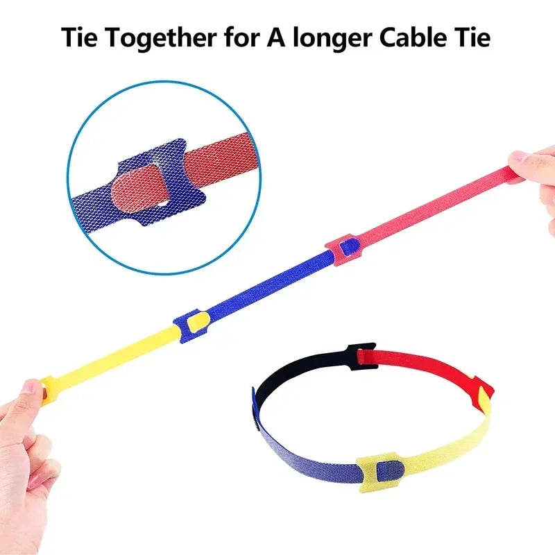 vvocci EarphonesTape Straps Releasable Cable Organizer Ties 100pcs Mouse Wire Management Nylon Cable Ties Reusable Loop Hoop Tie Vue
